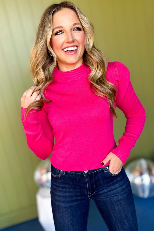 Fuchsia Ribbed Long Sleeve Top, must have top, must have style, must have holiday, fall collection, fall fashion, elevated style, elevated top, mom style, fall style, shop style your senses by mallory fitzsimmons