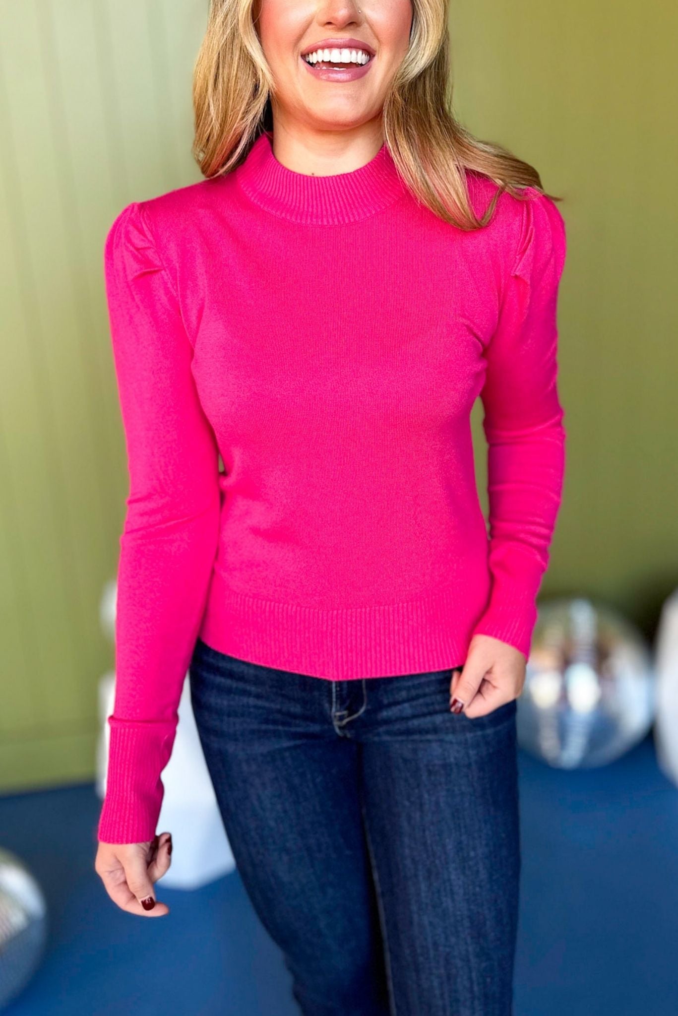 Fuchsia Ribbed Long Sleeve Top, must have top, must have style, must have holiday, fall collection, fall fashion, elevated style, elevated top, mom style, fall style, shop style your senses by mallory fitzsimmons