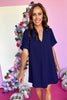 SSYS Navy Collared Short Sleeve Crepe Dress, Short Sleeve Dress, Summer Dress, Crepe Dress, Lightweight Dress, Summer Style, Mom Style, Shop Style Your Senses by Mallory Fitzsimmons