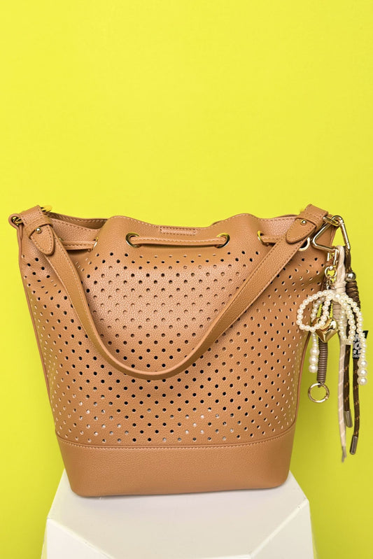 Tan Laser Cut Detail Purse
