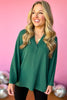 Hunter Green Slit Neck Bell Sleeve Top, must have top, must have style, must have fall, fall collection, fall fashion, elevated style, elevated top, mom style, fall style, shop style your senses by mallory fitzsimmons