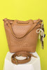 Tan Laser Cut Detail Purse