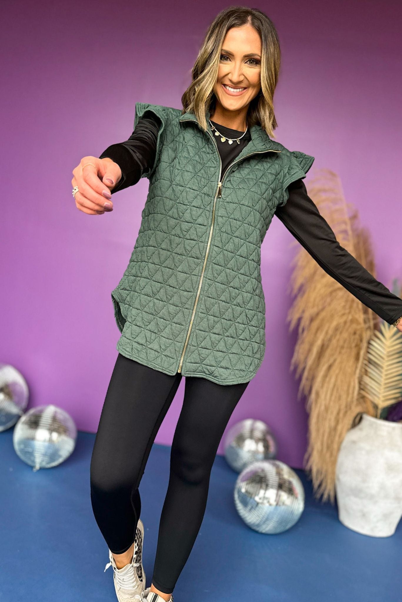 SSYS The Ruby Vest In Sage,  SSYS the label, must have vest, must have style, elevated vest, elevated look, fall style, fall fashion, mom style, shop style your senses by mallory fitzsimmons