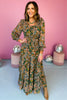 olive paisley printed square neck tiered smocked waist maxi dress, winter wardrobe, easy to wear, sunday best, mom style, shop style your senses by mallory fitzsimmons