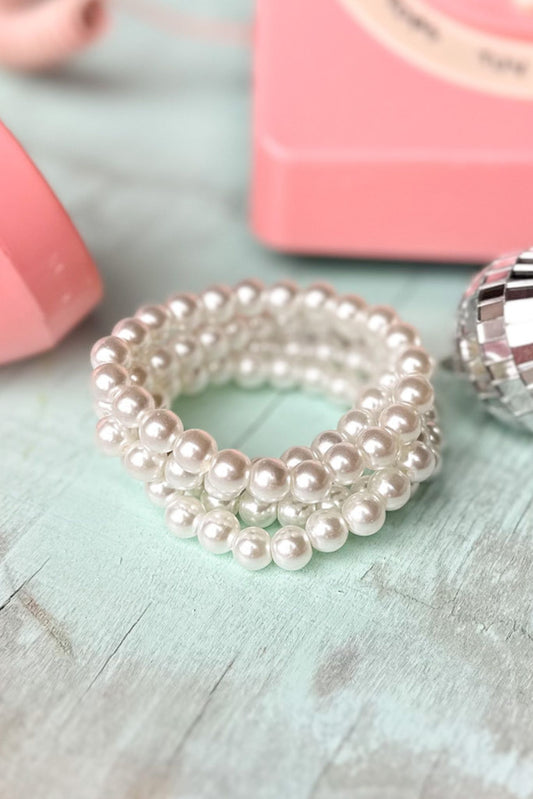 Ivory Fashion Pearl Bracelet Set, accessory, bracelet, must have bracelet, elevated pearls, must have pearls, shop style your senses by mallory fitzsimmons