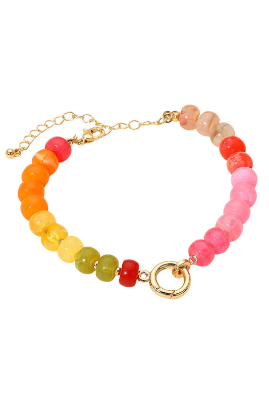 Multi Pink Gradient Beaded Bracelet