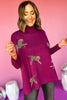 Purple Mock Neck Side Slit Animal Sweater, elevated sweater, elevated stye, must have sweater, must have style, printed sweater, fall sweater, fall fashion, mom style, shop style your senses by mallory fitzsimmons