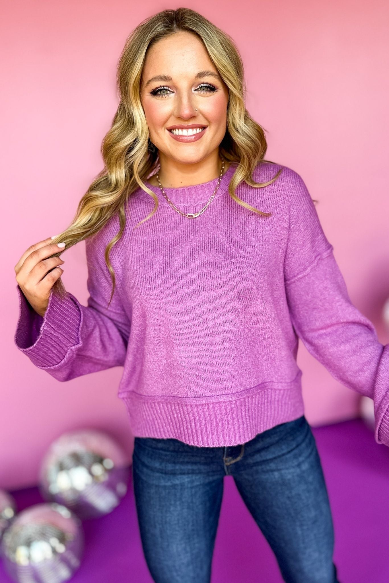 Lilac Ribbed Detail Long Sleeve Sweater, must have sweater, must have style, must have fall, fall collection, fall fashion, elevated style, elevated sweater, mom style, fall style, shop style your senses by mallory fitzsimmons