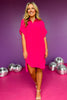 Fuchsia Collared Button Down High Low Hem Shirt Dress, dress, collared dress, button down dress, collared button down dress, high low hem dress, shirt dress, fuchsia dress, fuchsia shirt dress, fuchsia collared dress, fuchsia button down dress, must have dress, elevated dress, elevated style, summer dress, summer style, Shop Style Your Senses by Mallory Fitzsimmons, SSYS by Mallory Fitzsimmons