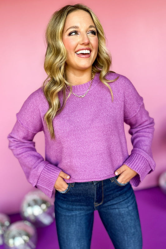 Lilac Ribbed Detail Long Sleeve Sweater, must have sweater, must have style, must have fall, fall collection, fall fashion, elevated style, elevated sweater, mom style, fall style, shop style your senses by mallory fitzsimmons