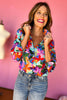 Royal Floral Printed Button Front Long Sleeve Top, must have top, must have style, must have fall, fall collection, fall fashion, elevated style, elevated top, mom style, fall style, shop style your senses by mallory fitzsimmons