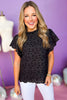 Black Frill Neck Lace Eyelet Detail Top, lace top, floral top, must have top, must have style, brunch style, summer style, spring fashion, elevated style, elevated top, mom style, shop style your senses by mallory fitzsimmons, ssys by mallory fitzsimmons