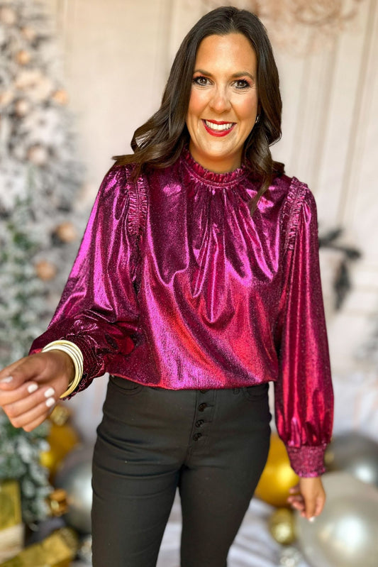  SSYS The Noelle Top In Pink, must have top, must have style, must have holiday, holiday collection, holiday fashion, elevated style, elevated top, mom style, holiday style, shop style your senses by mallory fitzsimmons