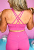SSYS Rose Pink Butter Criss Cross Back Sports Bra, Spring athleisure, athleisure, elevated athleisure, must have sports bra, athletic sports bra, athletic style, mom style, shop style your senses by mallory fitzsimmons, ssys by mallory fitzsimmons