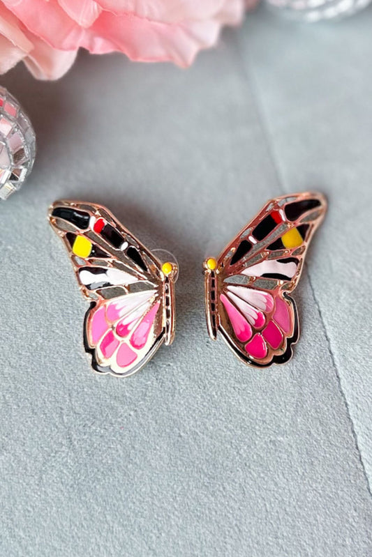 Pink Butterfly Stud Earrings, accessory, earrings, butterfly earrings, must have earrings, shop style your senses by mallory fitzsimmons, ssys by mallory fitzsimmons
