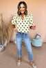 THML Cream Polka Dot Printed Puff Short Sleeve Top, thml, elevated style, mom style, must have, coming soon, shop style your senses by mallory fitzsimmons