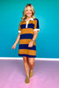 SSYS Remi Stripe Rugby Dress In Navy Gold