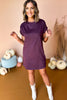 Purple Faux Suede Short Sleeve Dress, must have dress, must have style, fall style, fall fashion, elevated style, elevated dress, mom style, fall collection, fall dress, shop style your senses by mallory fitzsimmons