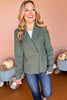 Forest Green Collared Button Front Blazer, must have jacket, must have print, fall fashion, fall jacket, elevated style, fall style, elevated jacket, mom style, shop style your senses by mallory fitzsimmons