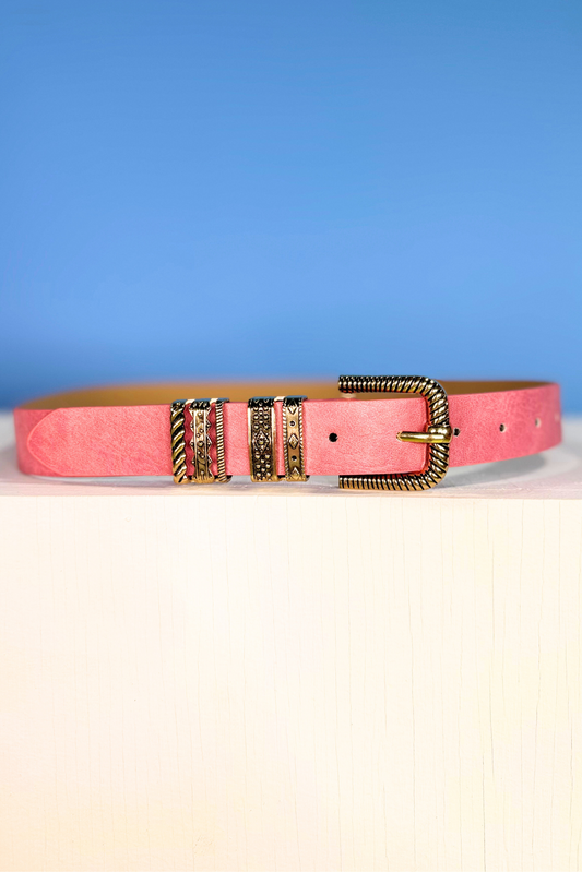 Pink Metal Buckle Belt