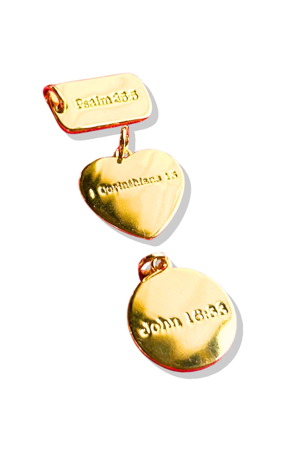 SSYS 18K Gold Plated Scripture Dainty Circle Charm