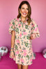 Peach Multi Floral Print Collared Button Down Ruffle Dress, must have dress, must have style, weekend style, brunch style, spring fashion, elevated style, elevated style, mom style, shop style your senses by mallory fitzsimmons, ssys by mallory fitzsimmons