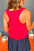 SSYS Hot Pink Ruffle Racerback Honeycomb Active Tank Top, sys athlesiure, Spring athleisure, athleisure, elevated athleisure, must have tank top , athletic tank top, athletic style, mom style, shop style your senses by mallory fitzsimmons, ssys by mallory fitzsimmons