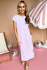 Lavender Mineral Wash Muscle Sleeve Midi Dress, split back, v neck, easy fit, summer dress, summer style, dolman sleeve, shop style your senses by mallory fitzsimmons