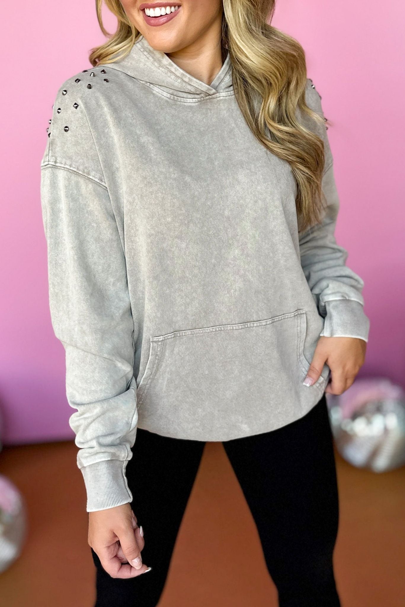 Mocha Brown Mineral Washed Terry Studded Pullover, must have sweatshirt, must have style, fall style, fall fashion, street style, affordable fashion, cozy style, mom style, elevated sweatshirt, elevated style, shop style your senses by mallory fitzsimmons