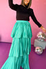 Teal Green Tiered Pleated Maxi Skirt, must have skirt, must have style, elevated style, must have skirt, fall style, fall skirt, fun style, mom style, shop style your senses by mallory fitzsimmons