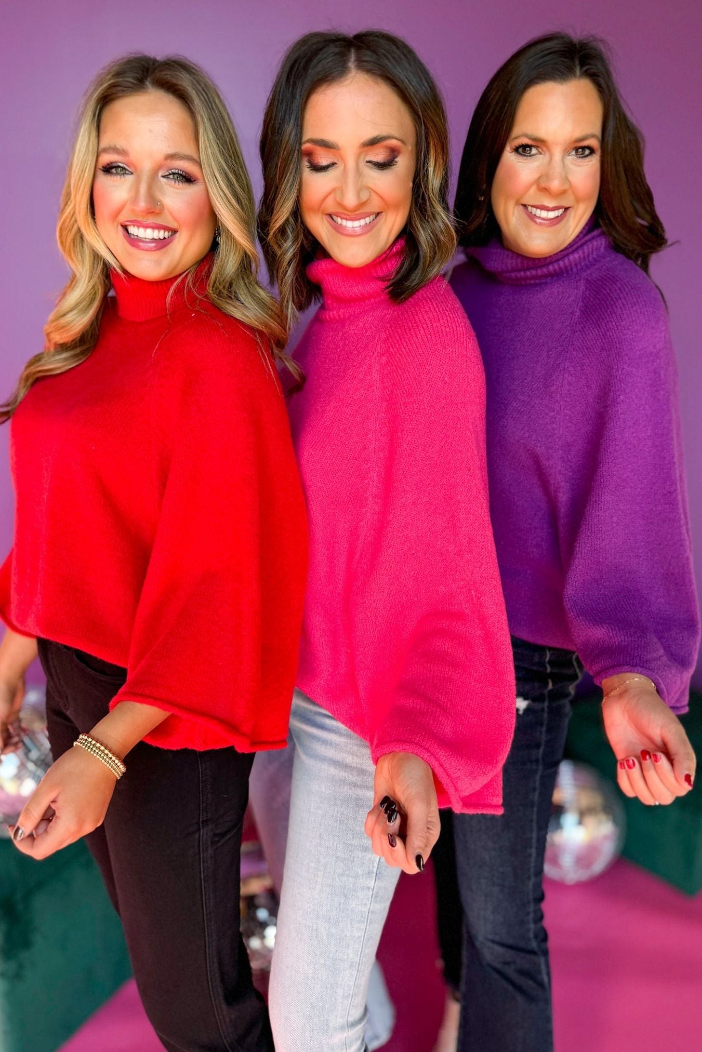 Purple 3/4 Dolman Sleeve Turtleneck Pullover Top, must have top, must have style, winter style, winter fashion, elevated style, elevated top, mom style, winter top, shop style your senses by mallory fitzsimmons