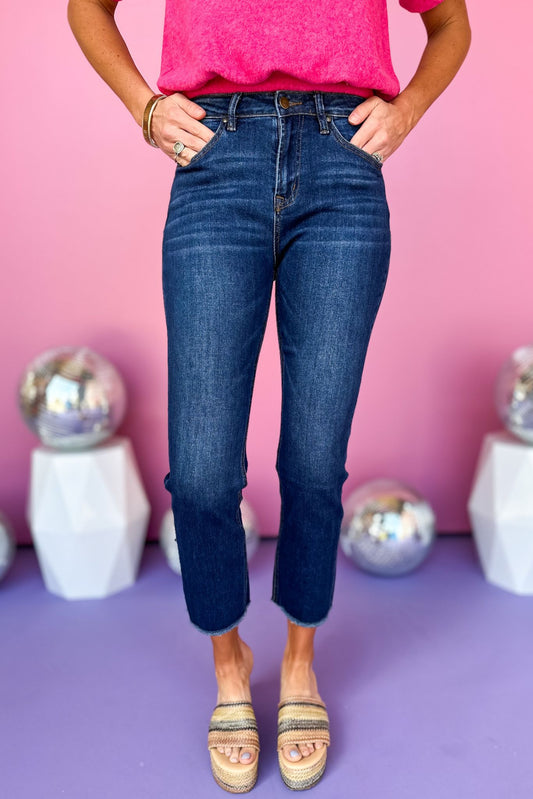  Mica Dark Wash High Rise Raw Hem Straight Leg Crop Jeans,  must have jeans, must have style, must have denim, spring fashion, spring style, street style, mom style, elevated comfortable, elevated style, shop style your senses by mallory fitzsimmons