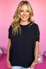 Black Round Neck Dolman Sleeve Top, top, round neck top, dolman sleeve top, black top, black round neck top, black dolman sleeve top, must have top, elevated top, elevated style, summer top, summer style, Shop Style Your Senses by Mallory Fitzsimmons, SSYS by Mallory Fitzsimmons