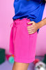 hot pink Drawstring Pull On Shorts, elastic waist, pull on, new arrival, spring look, must have, shop style your senses by mallory fitzsimmons