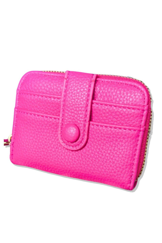 Fuchsia Faux Leather Small Zipper Wallet