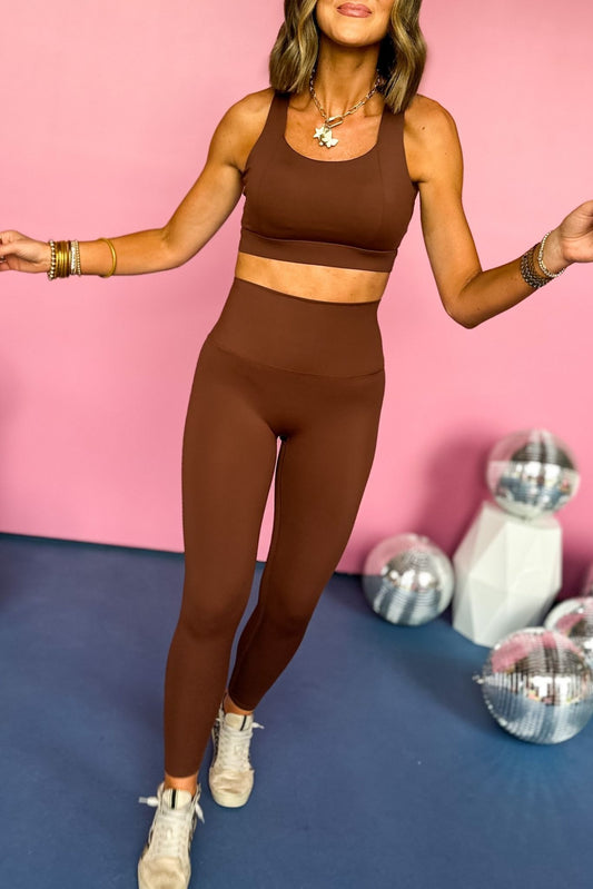  SSYS Brown Incognito High Waist Leggings, must have leggings, must have athleisure, elevated style, elevated athleisure, mom style, active style, active wear, fall athleisure, fall style, comfortable style, elevated comfort, shop style your senses by mallory fitzsimmons