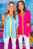 SSYS The Harper Colorblock Tent Top In Pink, ssys the label, spring break top, spring break style, spring fashion affordable fashion, elevated style, bright style, bright top, mom style, shop style your senses by mallory fitzsimmons, ssys by mallory fitzsimmons
