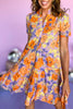 Orange Lavender Floral Printed Ruffle Collared Tiered Dress, summer dress, floral dress, elevated style, shop style your senses by mallory fitzsimmons