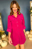 Magenta Button Front Roll Tab Shirt Dress, must have dress, must have style, fall style, fall fashion, elevated style, elevated dress, mom style, fall collection, fall dress, shop style your senses by mallory fitzsimmons