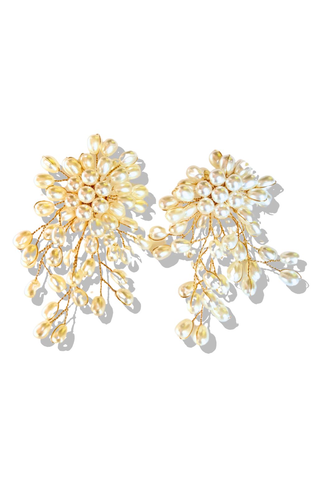 Pearl Cluster Statement Earrings