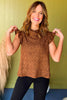 Brown Turtleneck Ruffle Sleeve Textured Sequin Top, must have top, must have style, must have fall, fall collection, fall fashion, elevated style, elevated top, mom style, fall style, shop style your senses by mallory fitzsimmons