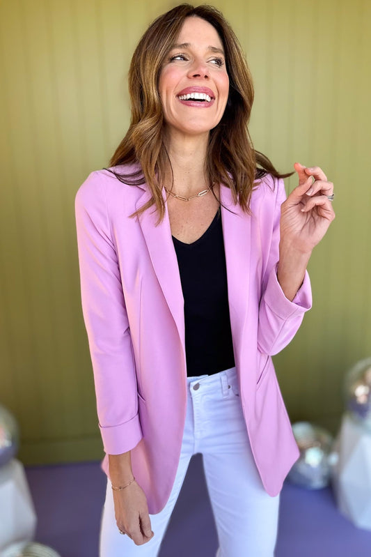 Mauve Collared Long Sleeve Blazer Jacket *FINAL SALE* *Final Sale*, must have blazer, must have style, elevated blazer, elevated style, saturday steal, mom style, office style, work to weekend, shop style your senses by mallory fitzsimmons, ssys by mallory fitzsimmons