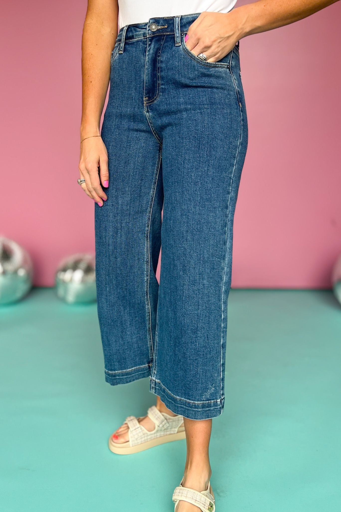 Risen Medium Wash High Rise Wide Leg Ankle Jeans,  must have jeans, must have style, must have denim, spring fashion, spring style, street style, mom style, elevated comfortable, elevated style, shop style your senses by mallory fitzsimmons