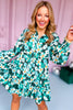Green Floral Printed Collared Button Front Tiered Dress, must have dress, must have style, office style, spring fashion, elevated style, elevated dress, mom style, work dress, shop style your senses by mallory fitzsimmons