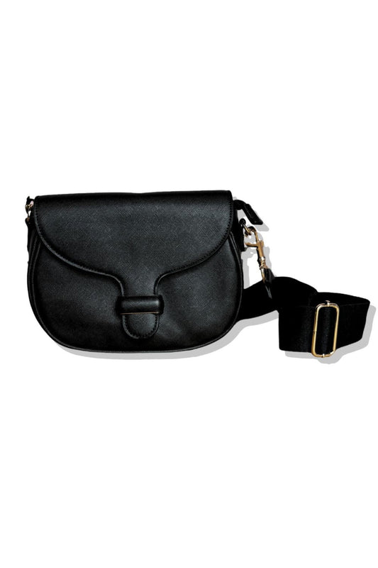 Black Crossbody Gold Hardware Strap Purse