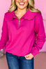 SSYS The Lucy Pullover In Fuchsia, elevated style, elevated top, must have top, must have style, must have fall, fall style, fall top, mom style, ssys the label, shop style your senses by mallory fitzsimmons