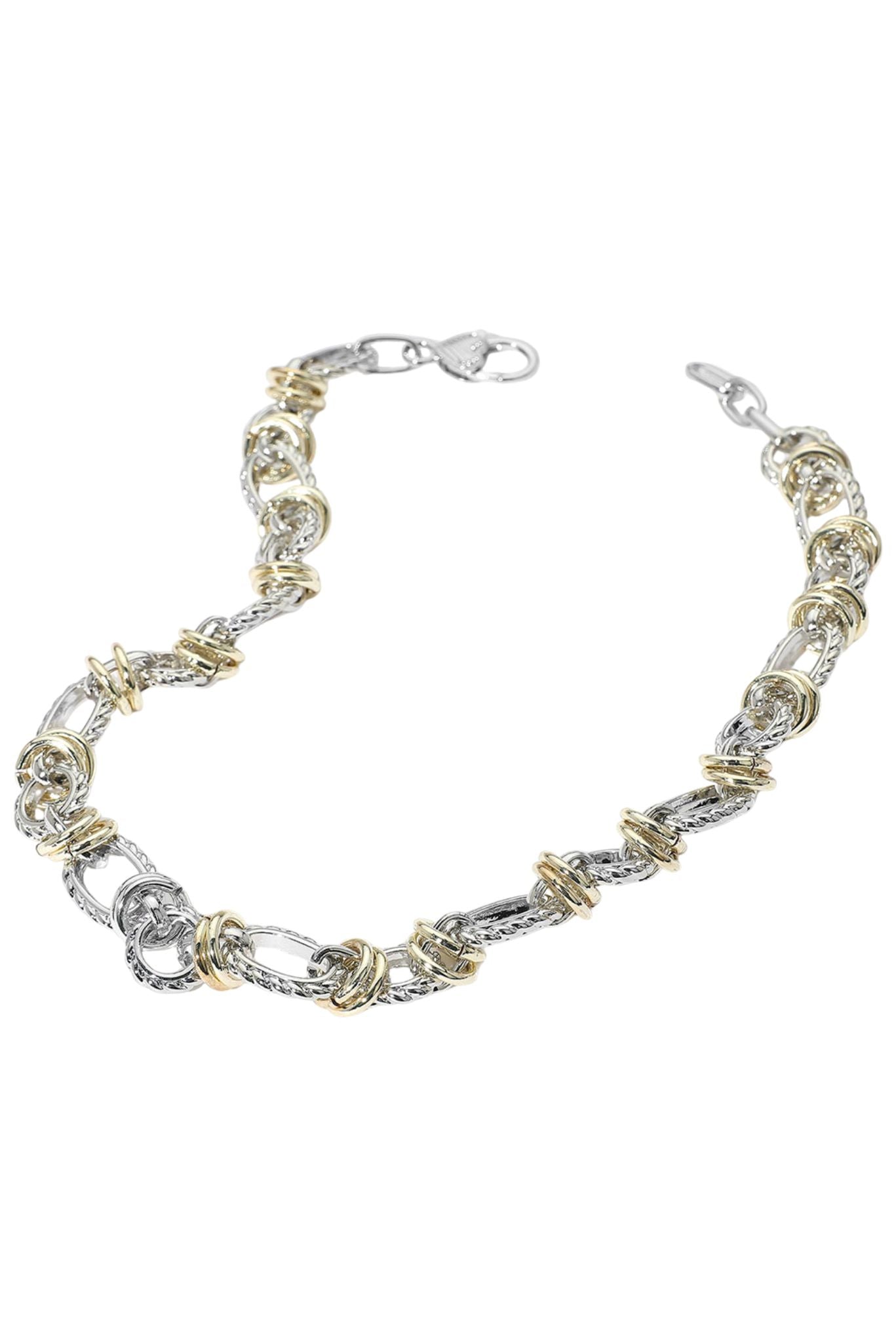 Two Tone Knotted Chainlink Necklace