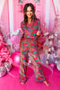 SSYS The Millie Long Sleeve Pants Pajamas Set In Pink Trees