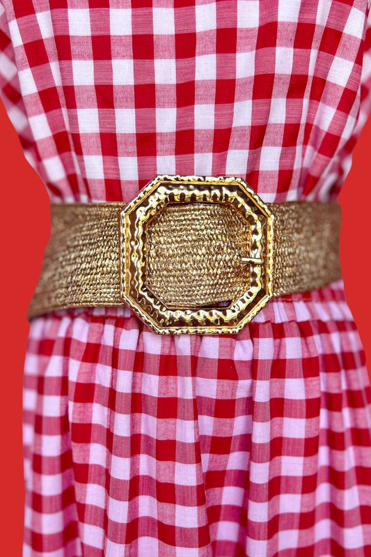  Gold Metallic Octagon Buckle Belt, accessory, belt, must have belt, must have accessory, summer accessory, ssys by mallory fitzsimmons