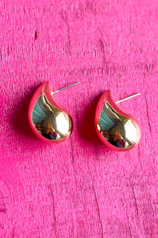 Gold Metal Medium Teardrop Earrings, accessory, earrings, must have earrings, teardrop earrings, shop style your senses by Mallory Fitzsimmons, says by Mallory Fitzsimmons